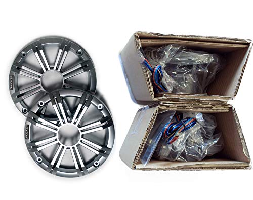 Image of KICKER 6.5 inch Silver LED Marine Speakers (Qty 6) 3 Pairs of OEM Replacement Speakers