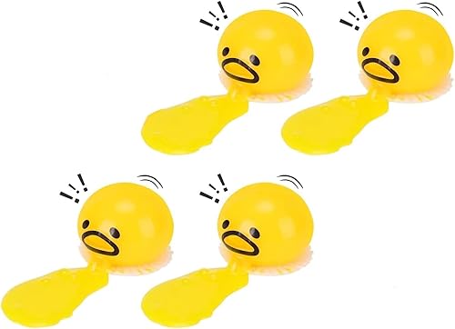 Paquete de 4 bolas de huevo antiestrés de slime, bola antiestrés de huevo vómito, vómito, vómito y chupa yema de huevo perezosa, novedosos juguetes