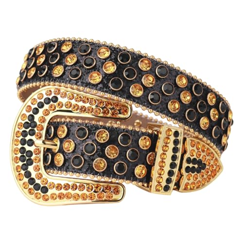 Generic Women Rhinestone Belts Studded Belts For Women Men Strap For Jeans