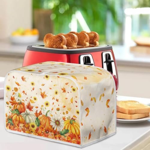 Image of Autumn Pumpkin 4 Slice Toaster Cover Fall Decor