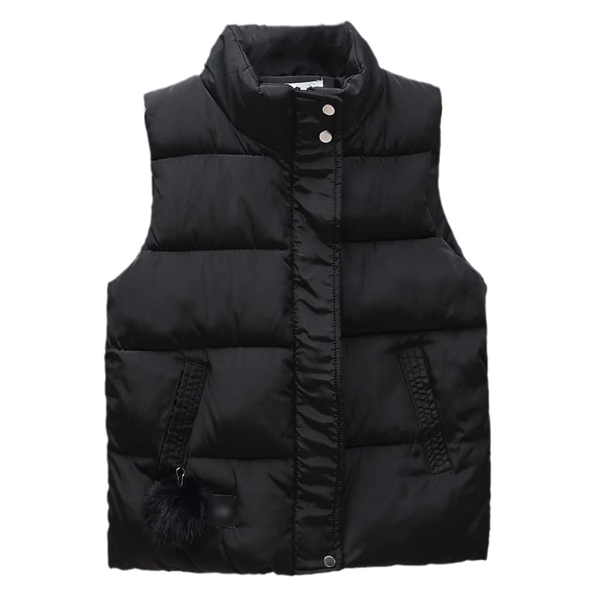 Chaleco corto de mujer con cuello elevado para abrigar el torso en invierno talla M 3