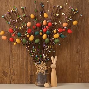 DAHI 40PCS Artificial Easter Spray Vine with Pastel Eggs and Berries Decorative Spring Floral Stems Easter Decorations for Home (40PCS) DAHI 40PCS Artificial Easter Spray Vine with Pastel Eggs and Berries Decorative Spring Floral Stems Easter Decorations for Home 40PCS
