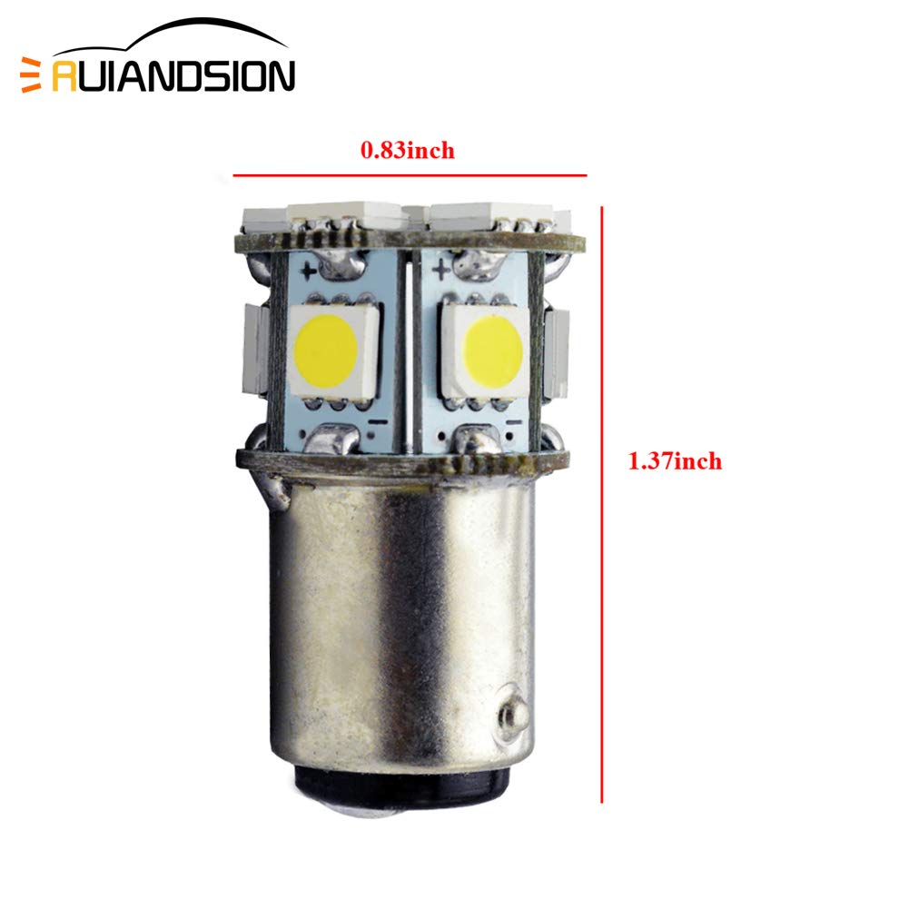 Ruiandsion 1157 LED Bulb BAY15D Yellow Car Stop Tail Brake Reverse Rear Lights High Low Beam Bulb 6v 2pcs