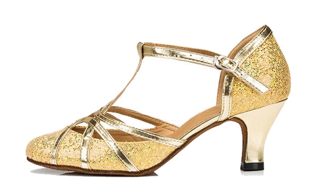 MGM-Joymod T-Starp - Zapatos de baile latino sintéticos con purpurina para mujer, para bodas, bailes de baile latino — view 20