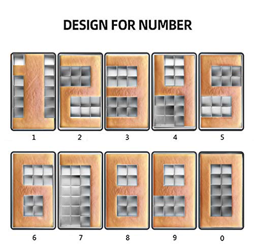 MineSign Number Cake Pans for Baking Cake Molds with 12 Piece Square Cake Tins DIY Stackable Letter Bakeware Set for Wedding Birthday - Thumbnail 3