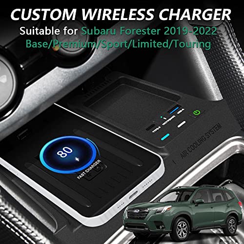 Braveking1 Wireless Car Charger for Subaru Forester 2019-2022, 15W Qi Fast Charging Phone Charger Pad for Subaru Forester size