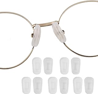 Eyeglass Nose Pad Covers, Slip-on Silicone Nose Pad for Glasses, Soft Eyeglass Repair Kit with Nose Piece Pads, Anti-Slip Eyewear Protective Covers Nose Bridge Pads(White,5 Pairs) (White)