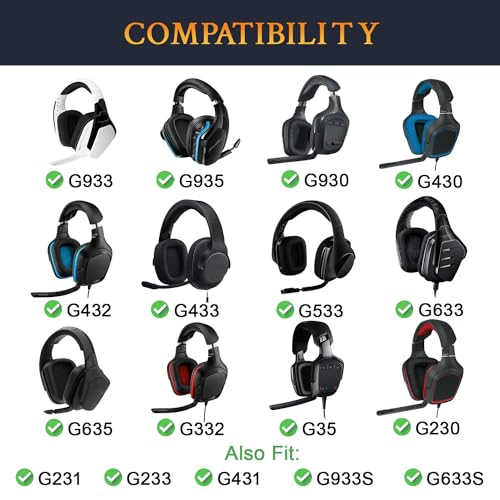 Image of SOULWIT Cooling-Gel Ear Pads Cushions Replacement for Logitech G35 G930 G933 G933S G935 G633 G633S G635 G533 G430 G431 G432 G433 Headset, Earpads for G332 G230 G231 G233 Headphones - Snow Leopard