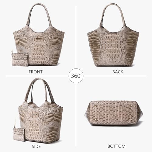 Bolso Satchel Tote para mujer, set 2 piezas, cuero sintético miniatura 3