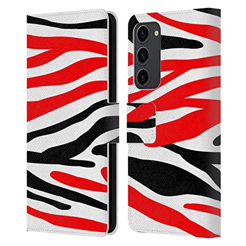Housse cuir Samsung Galaxy S23+ 5G Haroulita Zebra Rouge avec porte-cartes