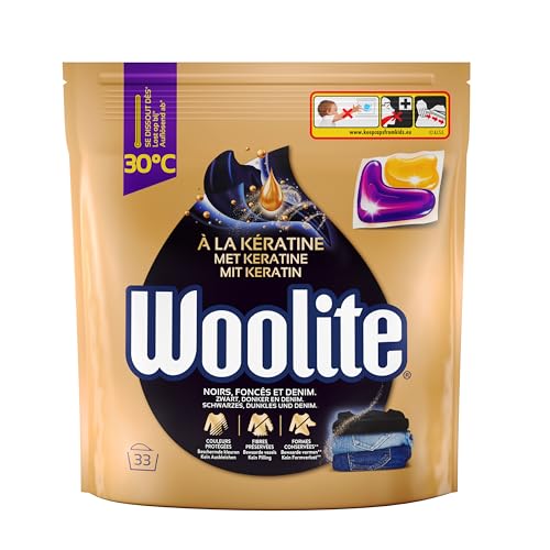 Woolite Capsules Noir & Foncés - Capsules de Lessive Liquide pour Préserver l'Intensité des...