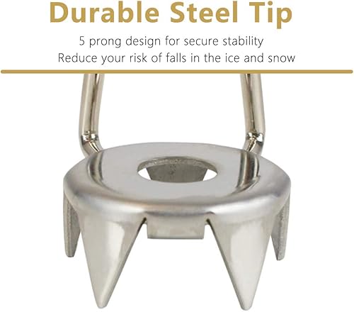 Miniatura 3 de Puntas de caña para hielo, accesorio retráctil de punta de bastón de hielo, muletas de movilidad para caminar, agarre de hielo para bastones de