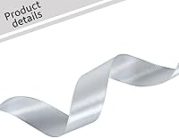 Vista 3 de TONIFUL Cinta de satén plateada de 1 pulgada x 100 yardas, cinta de satén fina de color sólido para envolver regalos, manualidades, hacer lazos