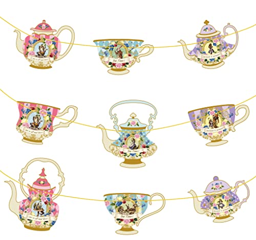Alice In Wonderland Hanging Teapot & Tea Cup Bunting for Mad Hatt...