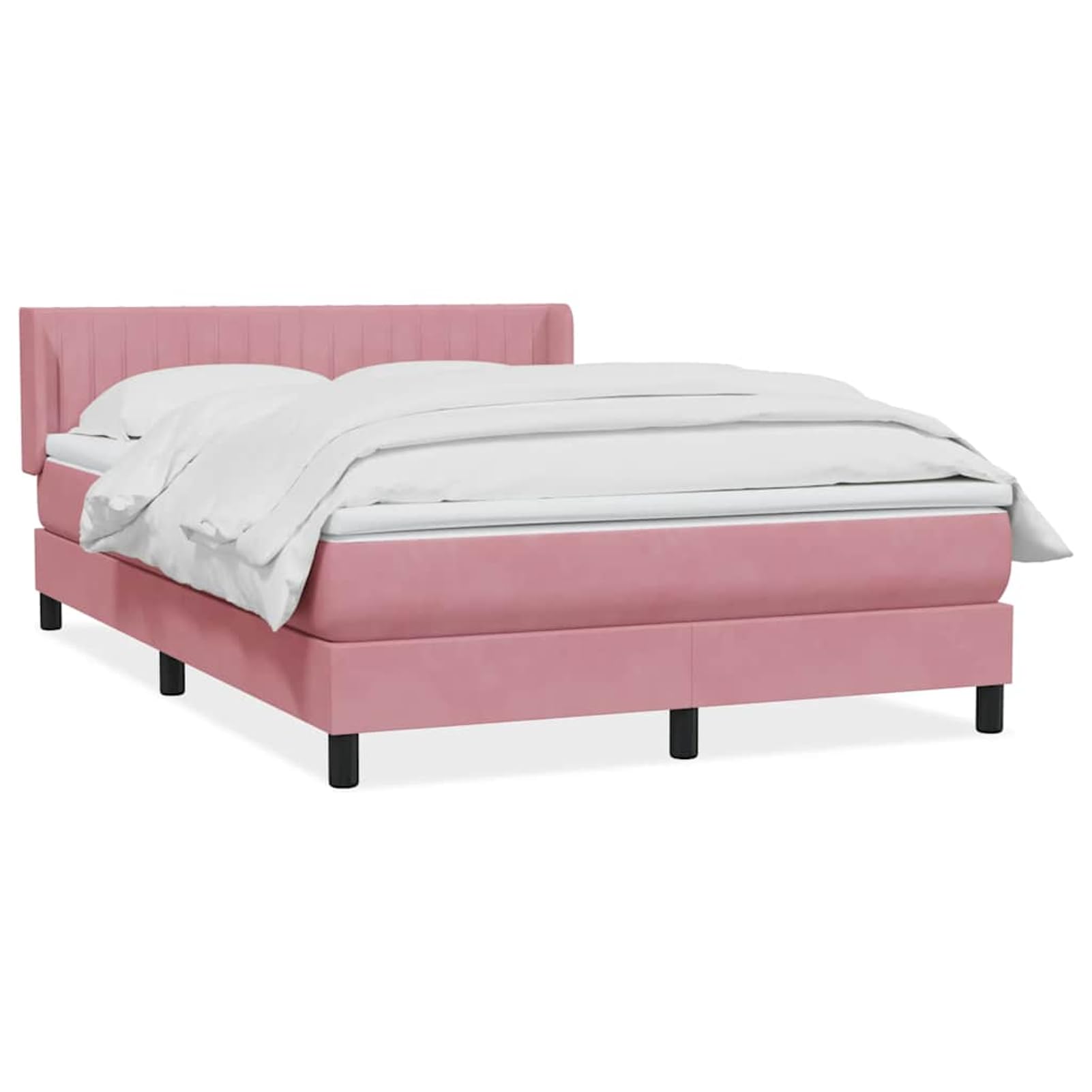 ATOMSTACK MAKER Letto a molle, rosa, 140 x 220 cm, con materasso a molle insacchettate, testiera in velluto regolabile in altezza e coprimaterasso traspirante, moderno letto per camera da letto per un
