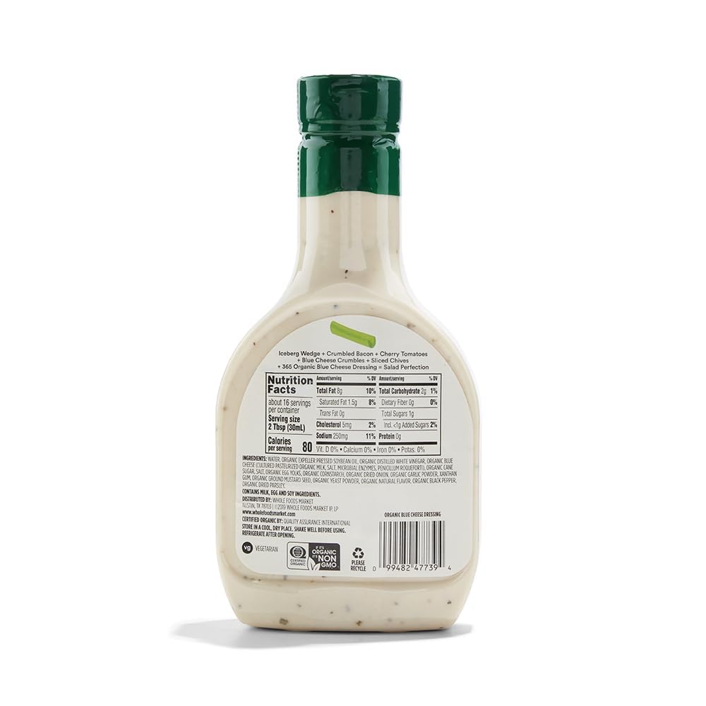 Amazon.com : 365 by Whole Foods Market, Organic Blue Cheese Dressing, 16 oz  : Everything Else