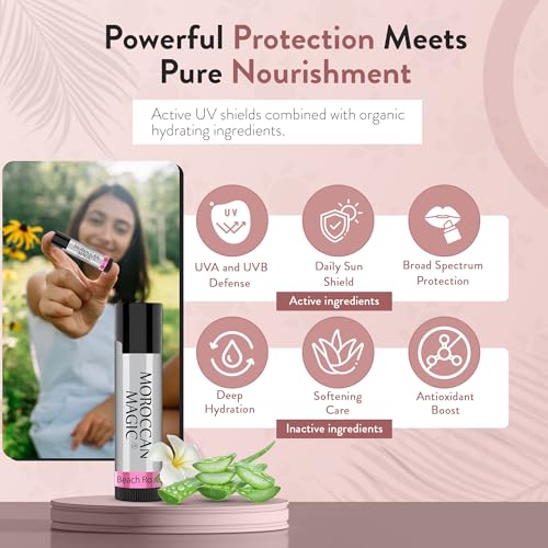 Image of Moroccan Magic Organic Lip Balm & SPF15: 14 Piece Variety Pack Gift Set | Organic Argan and Essential Oils | Smooth | Natural | Non-Toxic | Cruelty Free | chapstick bulk lip balm | 14 Pack