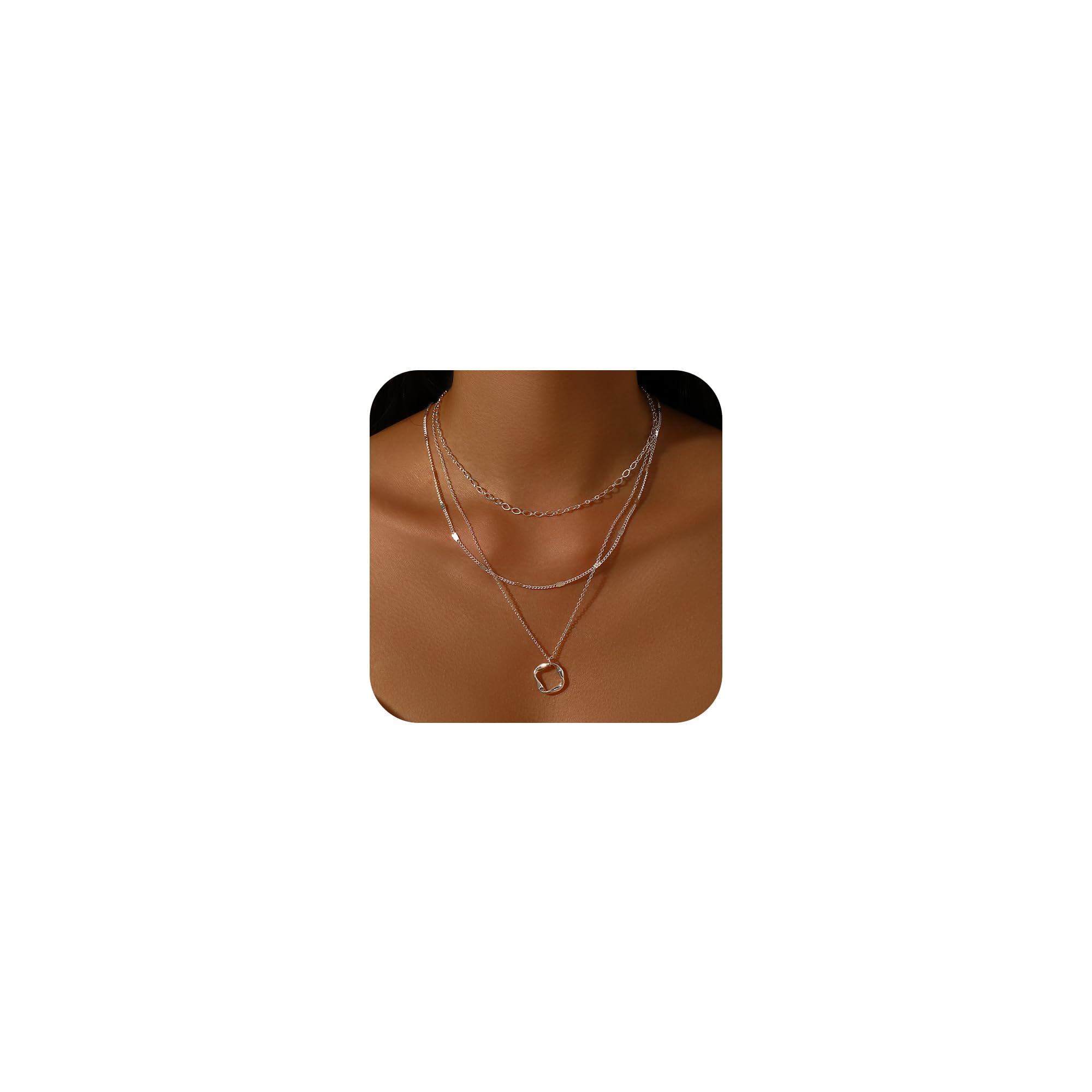 YUSHWENPTY Gouden halskettingset, 4 stuks, gouden halskettingen, stapelbare halsketting, gelaagde boho-kettingen voor dames, sieraden, accessoires, verjaardagscadeau, Standard, Metaal, Geen edelsteen