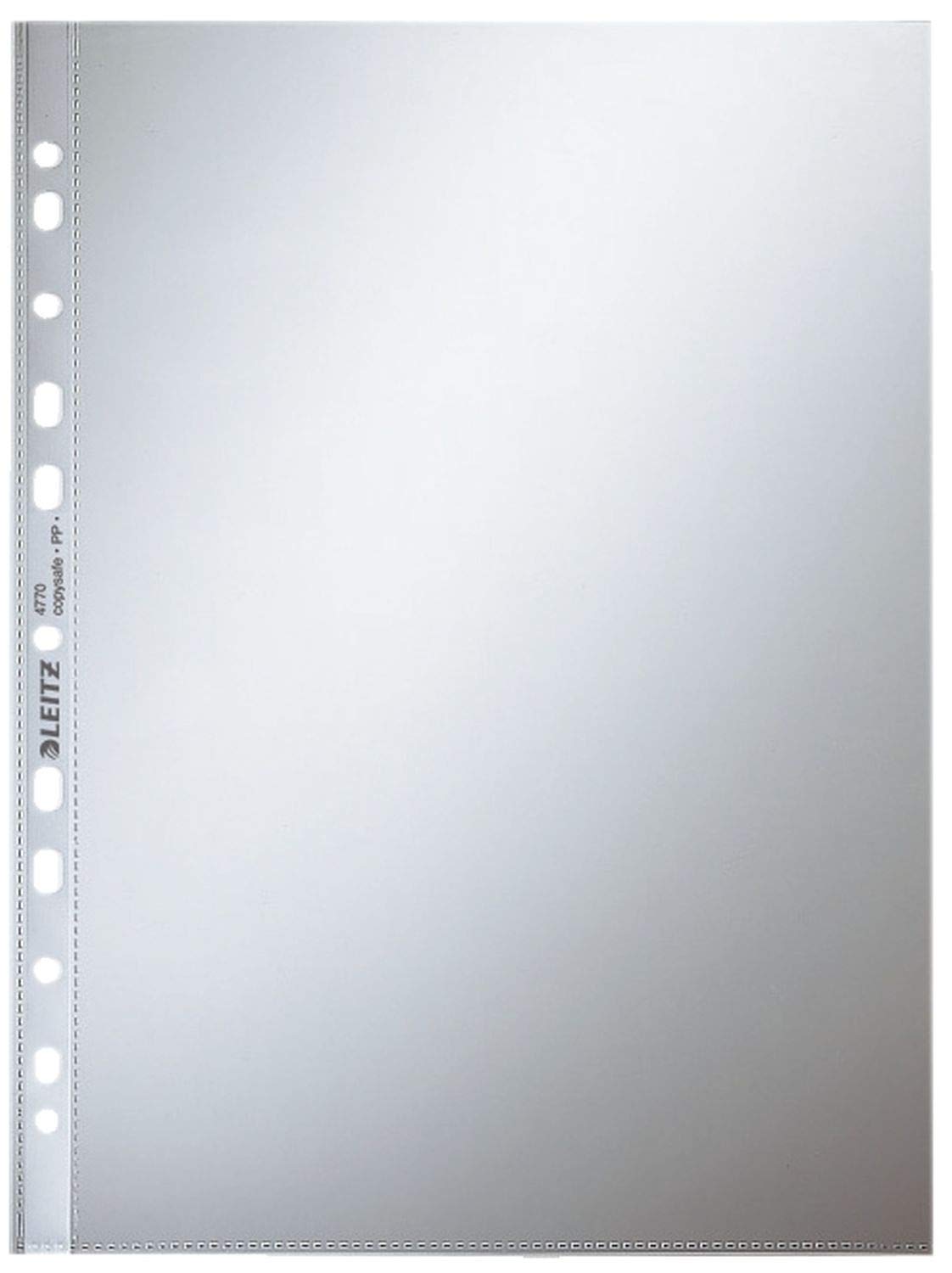 Leitz 4770 - Buste trasparenti standard, formato A4, in polipropilene, 0,08 mm, indelebili, 100 pezzi, confezione da 100 pezzi