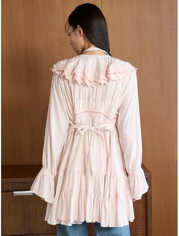 Amazon.co.jp: コットンライクラッフルカラーチュニック