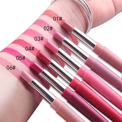Ownest 6 Colors Double Head Lipstick Lip Liner Pen, Long-Lasting Multifunctional Lipstick, 2 in 1 Matte lipstick Stick Pencil available lipstick in Multiple Colors