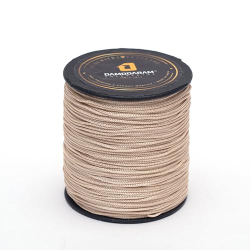 DAMODARAM 1Mm Nylon Macrame Thread Cord/Dori For Art Craft & Diy Projects (100 Mtr, Biscuit), Light Gold