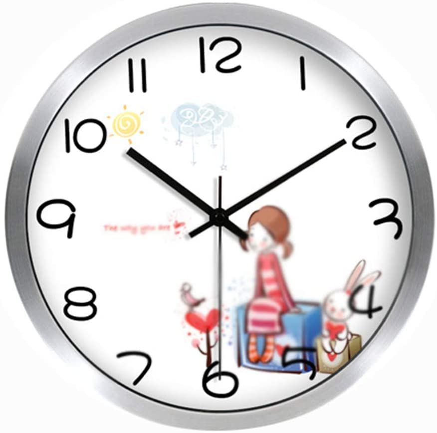 Horloge murale de dessin animé ronde de 30 cm pour décoration de chambre d'enfant