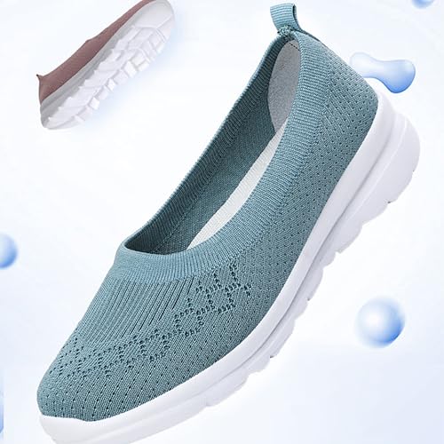 Women's Knitted Orthopedic Walking Shoes Comfortable Round Toe Breathable Soft Sole Non-Slip Slip-On Casual Mother Shoes3