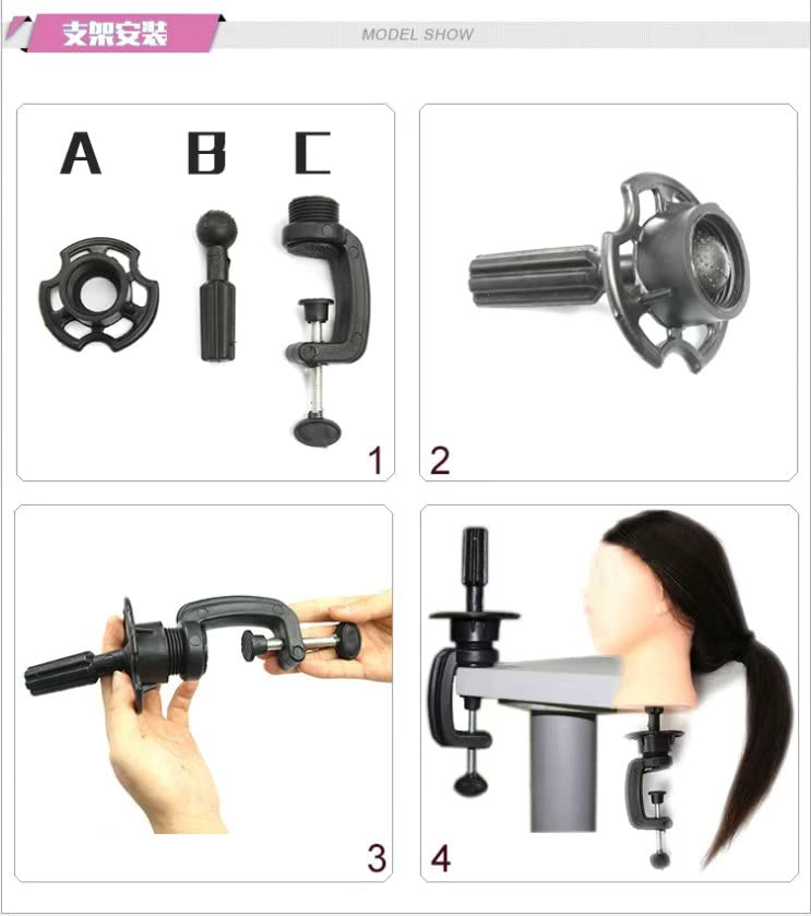 Miniatura 7 de Cabeza de maniquí afro 100% pelo real, cabeza de entrenamiento para peinar cabeza trenzada, cabeza de muñeca para practicar trenzas y trenzas