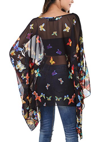 DJT Women's Summer Beach Bikini Bathing Suit Cover Ups Swimsuit Coverup for Women Chiffon Blouses Tunic Top3