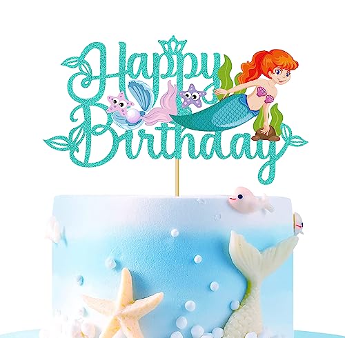 Image of Party Propz Mermaid Cake Topper - Huge Mermaid Theme Cake Topper for Girls, Mermaid Cake Toppers, Cake Toppers for Cake Decoration, Mermaid Cutouts, Mermaid Decoration for Birthday Girls