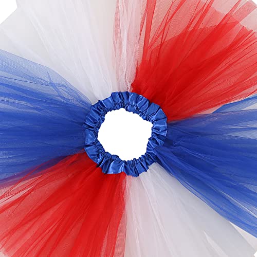 Falda tutú patriótica roja blanca azul para niñas miniatura 2