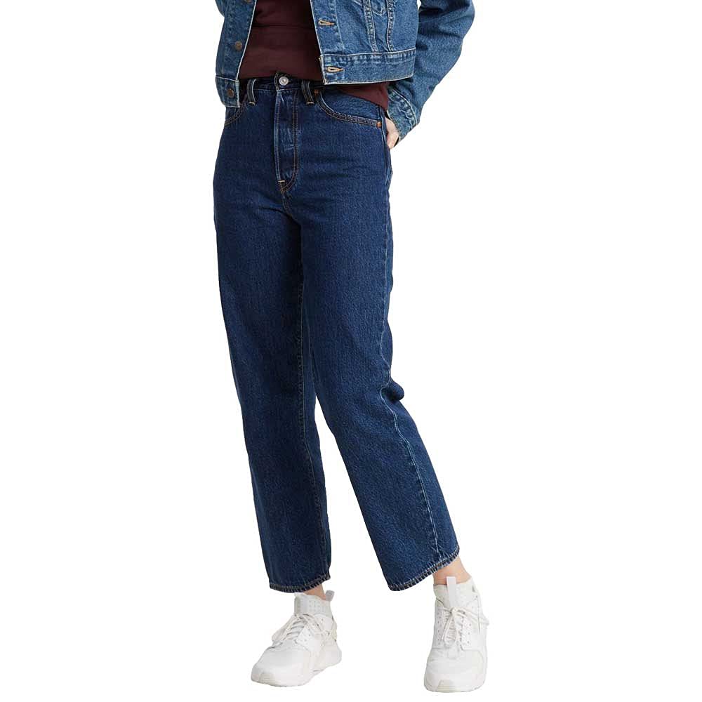 Levi's Ribcage Straight Ankle Jeans, Dark Mineral, 24W / 27L Donna