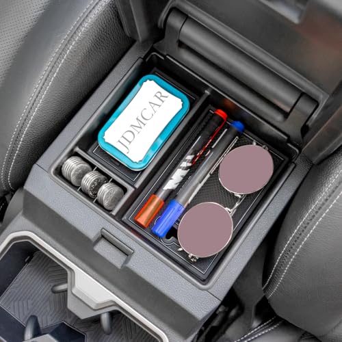 JDMCAR Center Console Organizer Compatible with 2025 2026 Toyota 4Runner Accessories Insert ABS Materials Tray Armrest Box Secondary Storage Tray Interior Accessories (Glossy Black Trim)