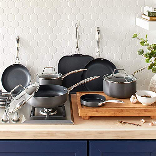 Stone & Beam Sauce Pan with Lid, 1-Quart, Hard-Anodized Non-Stick Aluminum