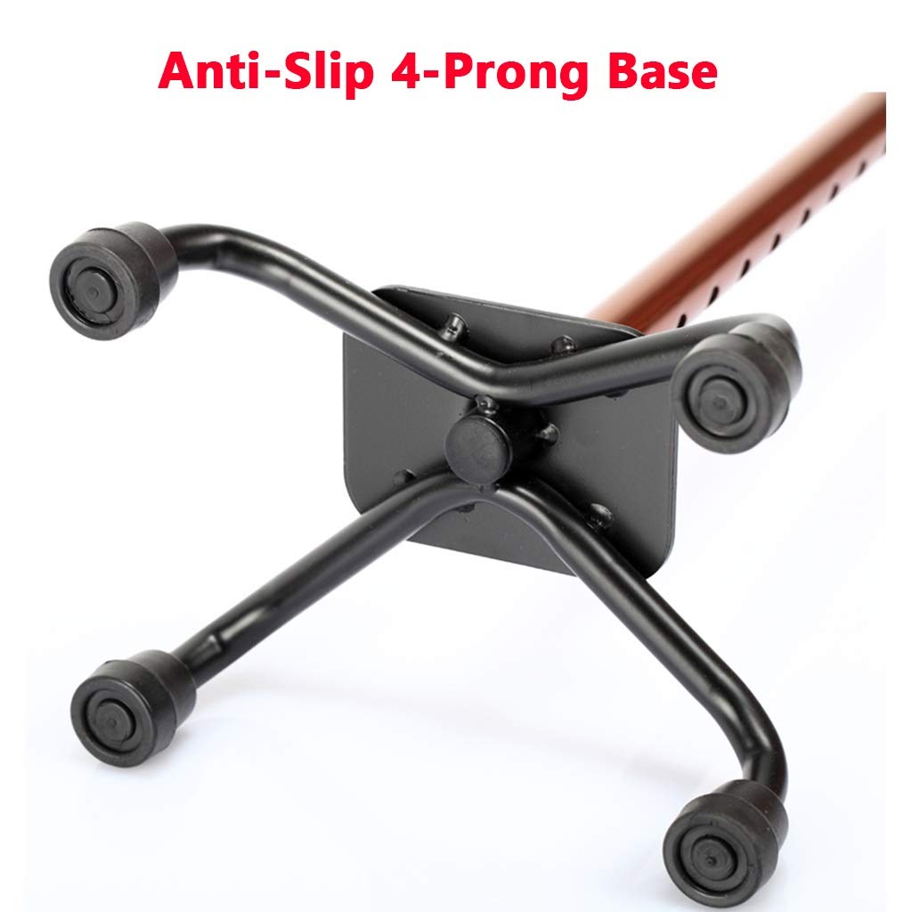 YXCKG Canna da Passeggio, Bastone da Passeggio con Base A 4 Punte per Una Maggiore Stabilità, Quad Cane Regolabile in Altezza 72-96 Cm, Funziona per Uomini O Donne Destrorsi O Mancini