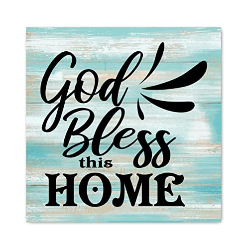 Plaque en bois God Bless This Home pour une entrée de maison accueillante