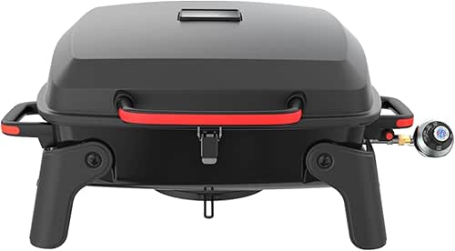 Megamaster 1-Burner Portable Gas Grill with Locking Lid, 11,000 BTU