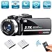 Camcorder Video Camera Ultra HD 2.7K WiFi YouTube Vlogging Camera 1080P 30MP 30FPS Digital Camera 3.0 Inch Touch Screen IR Night Vision Recorder with Remote Control,USB,TV Output,2 Batteries