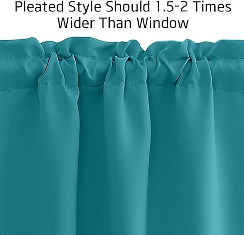 Vista 18 de NICETOWN Paneles de cortina opacas para ventanas pequeñas, con aislamiento térmico, oscurecimiento de habitación, bolsillo para barra, para cubrir