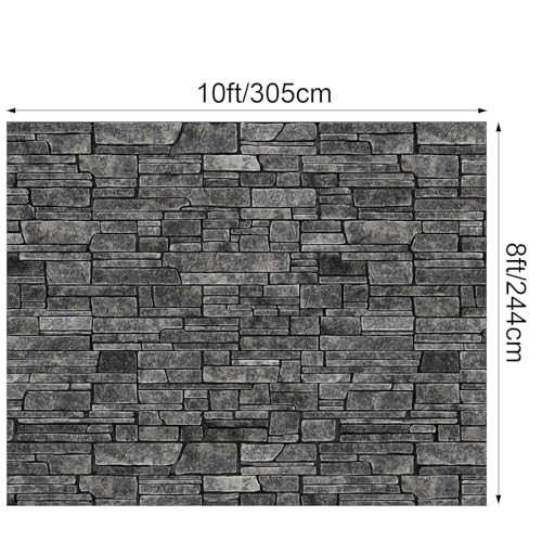 Telón fondo pared ladrillo 10x8 ft gris oscuro fotografía miniatura 2