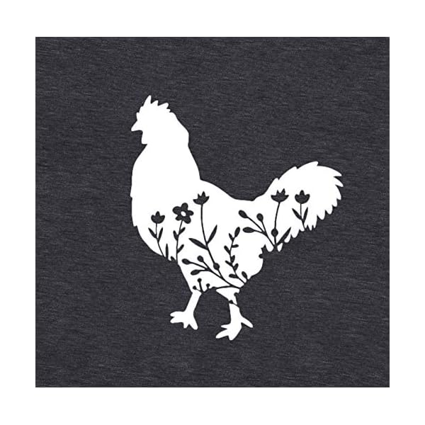 GEMLON Women The Chicken Whisperer Shirt Funny Graphic Farm Life Tee Casual Sleeve Top (Dark Grey, S)