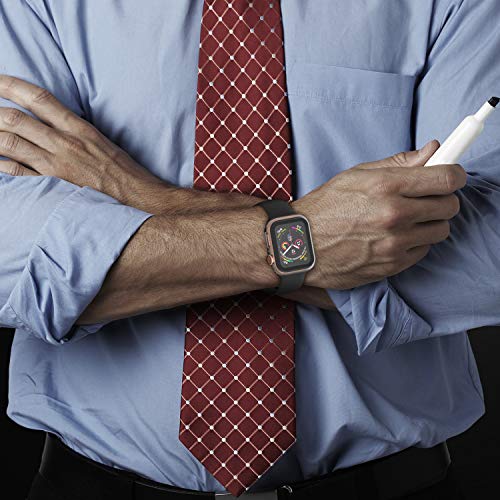 Image of Case Compatible with Apple Watch 40MM Series 6 /5 /4 /SE with Built-in Tempered Glass Screen Protector, All-Around Ultra-Thin Bumper Full Cover Hard PC Protective Case for iWatch