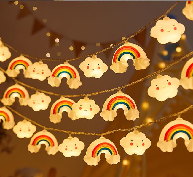 Stern Regenbogen Lichterkette, 3m Mit 20 LED, Stern Cloud Regenbogen...