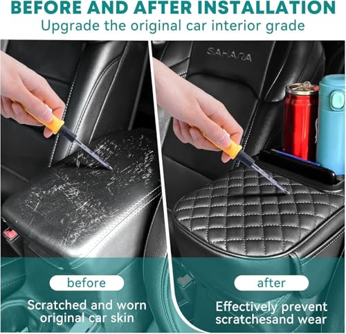 Image of Flygon Multifunctional Car Armrest Cushion, Integrated Pressurized Multifunctional Car Armrest Heightening Pad, Auto Center Console Arm Rest Cushion with 2 Cup Holder
