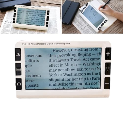 Digitale Vergrößerungsglas, 7-Zoll-Display, elektronische Sehhilfe für Sehbehinderte, 2-32-facher Zoom, 19 Farbmodi, 5 Millionen Pixel für Sehbehinderte