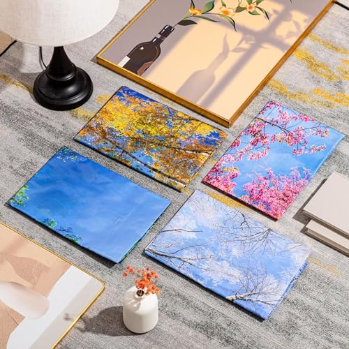 Image of ROCEEI Pack of 4 Fluorescent Light Covers for Ceiling Lights, 4 x 2 Ft, Magnetic Light Covers for Classroom Office Home School Ceiling Decor(Season)