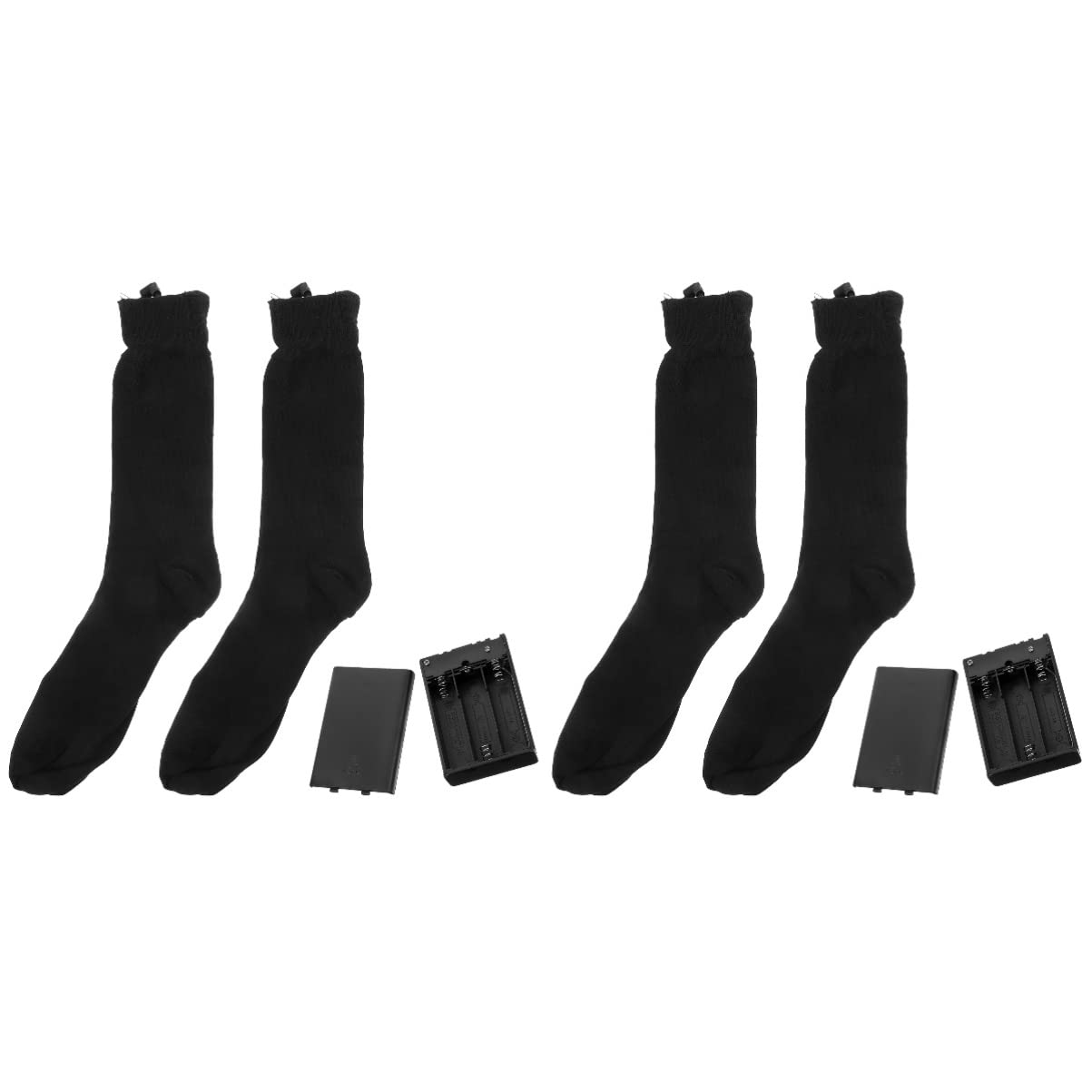 INOOMP 2 Paar Schicht Wärmende Warme Winterwärmer für Camping Praktische Batterie Dicke Motorräder Fuß Ski Schwarze Baumwolle Doppelsocke Wandern Thermo Männer Exquisite Elektrische Frau