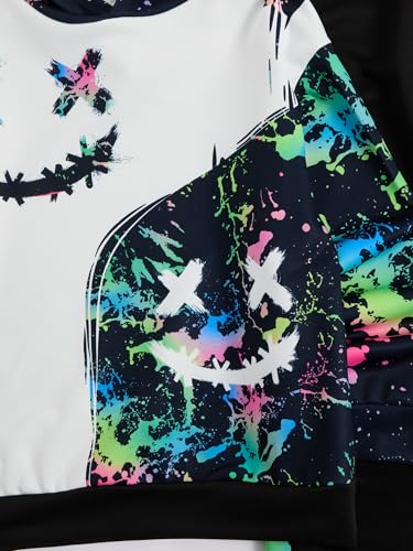 WDIRARA Boy's 2 Piece Outfits Colorful Graphic Print Long Sleeve Hoodie and Sweatpants Set Tracksuit4