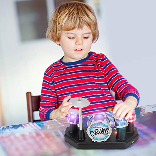 Liberty Imports 3210B Finger Drum Set Electronic Mini Desktop Small Novelty Toy Desk Instrument Game With Sounds And Lights For Kids thumb #5